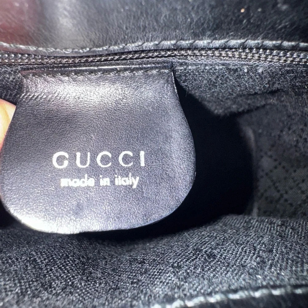 GUCCI Authentic VTG Mini Nylon and Leather Handbag Tote Charm Dust Bag COA 8x7x3 - Picture 13 of 16